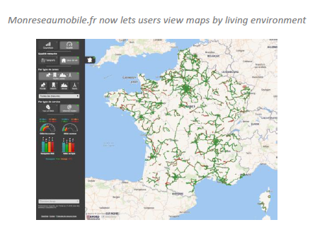 Monreseaumobile.fr now lets users view maps by living environment