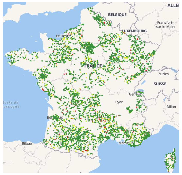 Example: data from the testing carried out by QoSi – Mozark Group from July to December 2020